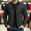 Men's Lapel Casual Trendy Leather Jacket