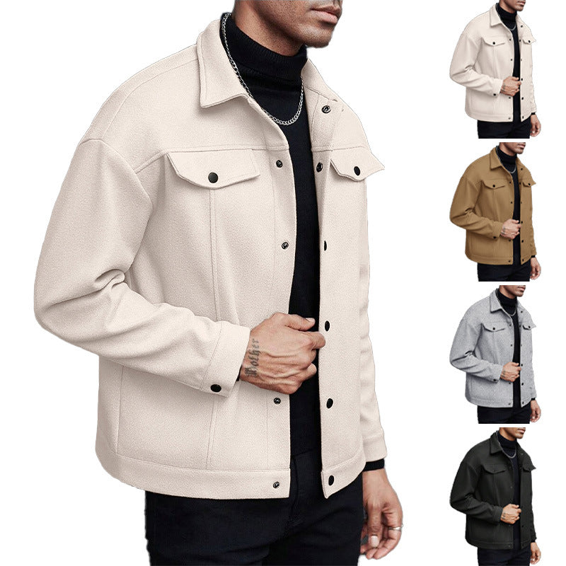 Lapel Woolen New Men's Casual Sports Jacket