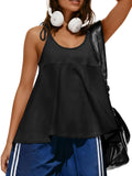 Fisoew Womens Workout Tank Tops Sleeveless Scoop Neck Racerback Loose Summer Active Running Gym Babydoll Shirts
