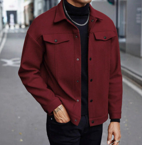 Lapel Woolen New Men's Casual Sports Jacket