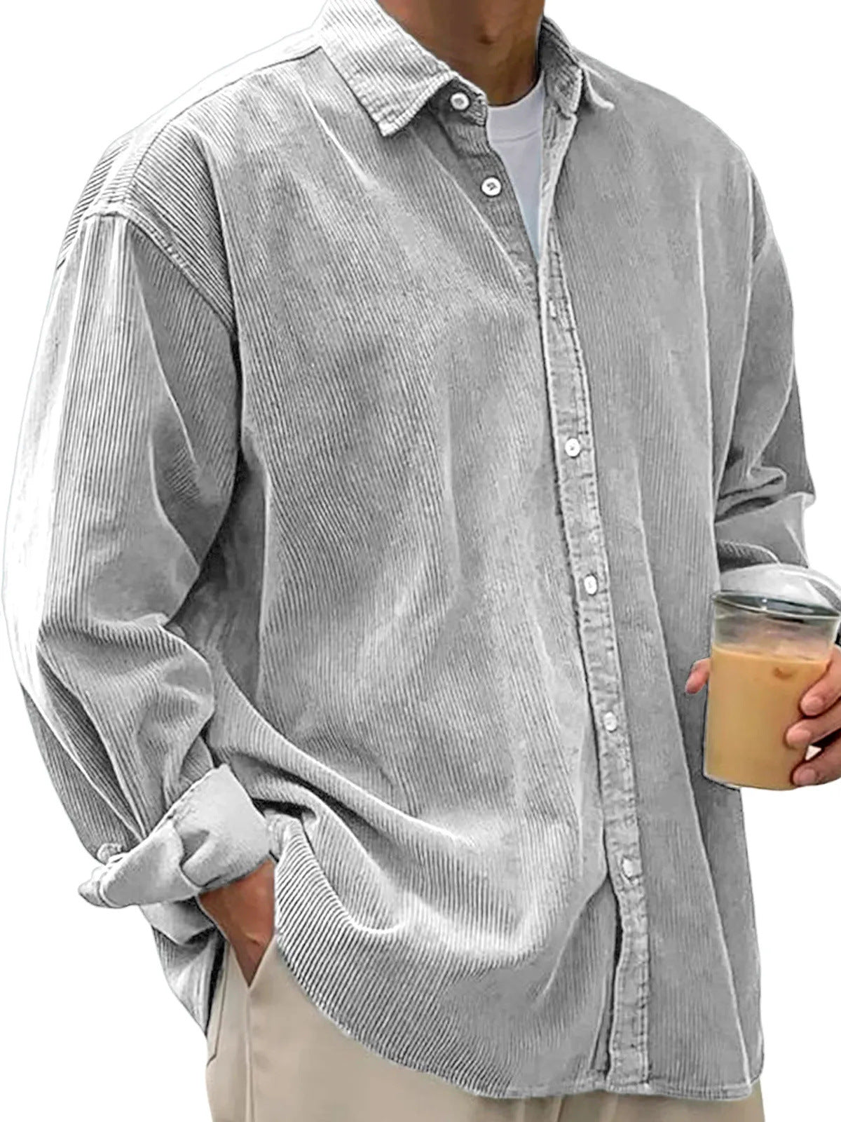Casual Loose Men's Autumn And Winter Thick Shirt Jacket