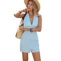 Striped Resort-Style Sleeveless Jumpsuit With Ties